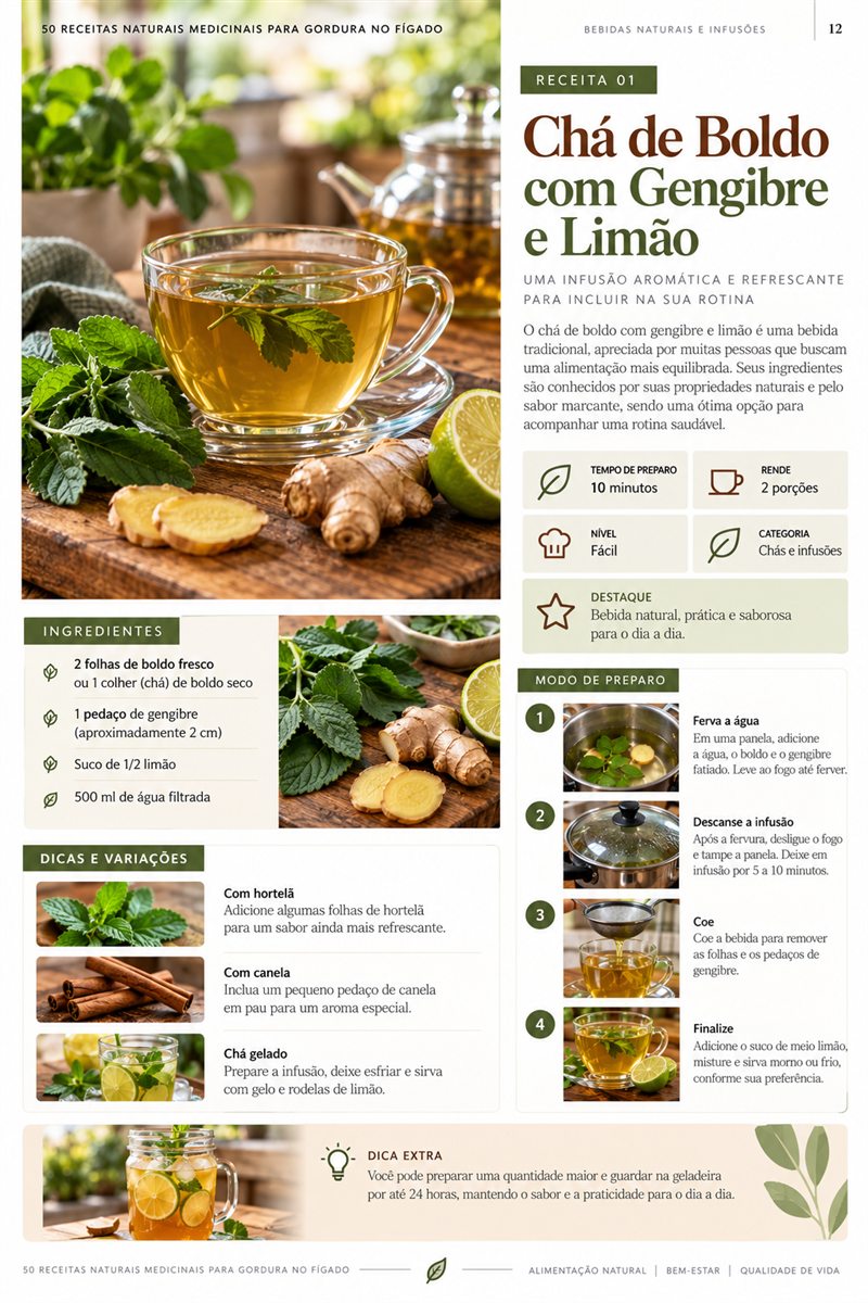 Página do guia: Chá de Boldo com Gengibre e Limão
